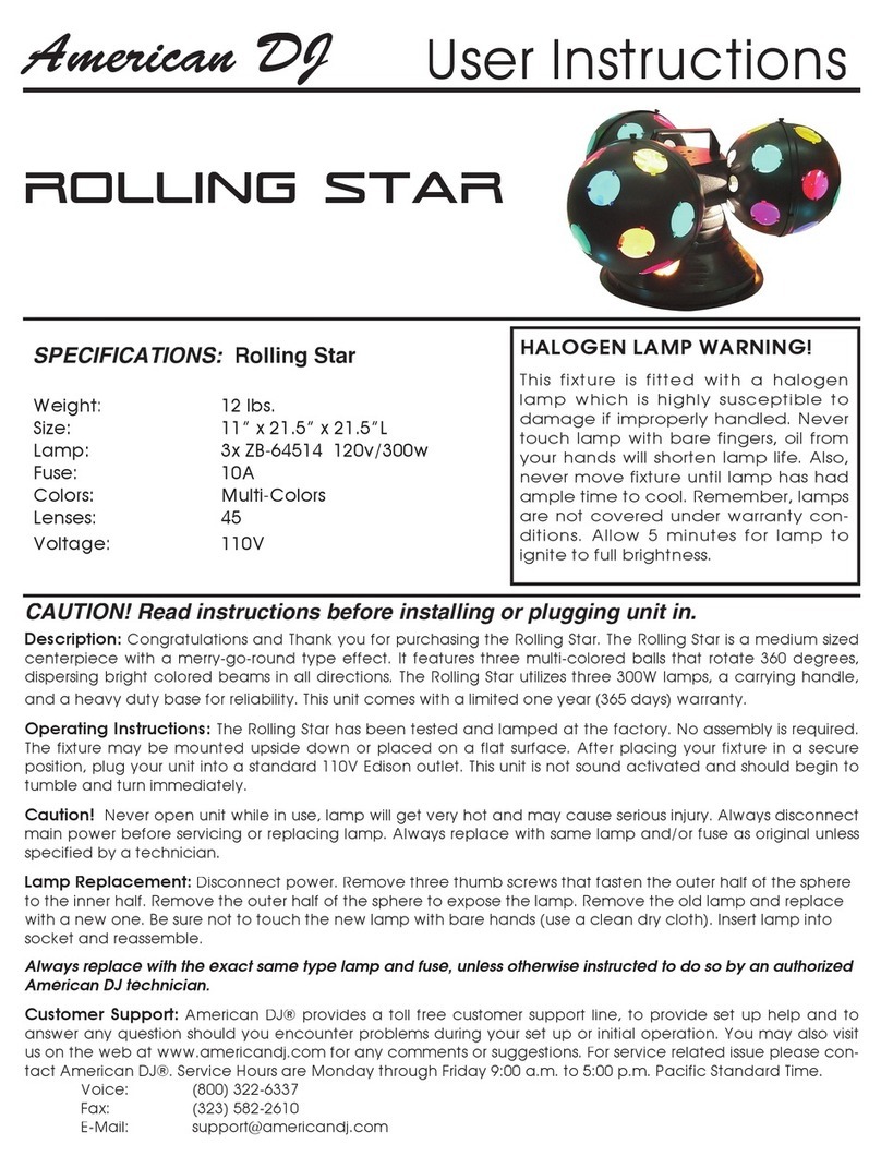 American DJ Rolling Star User instructions