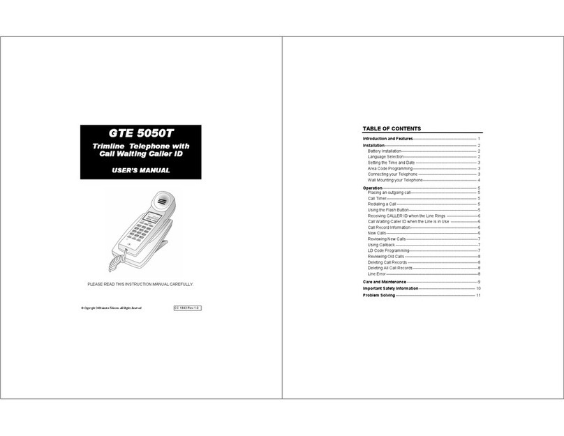 Aastra GTE 5050T User manual