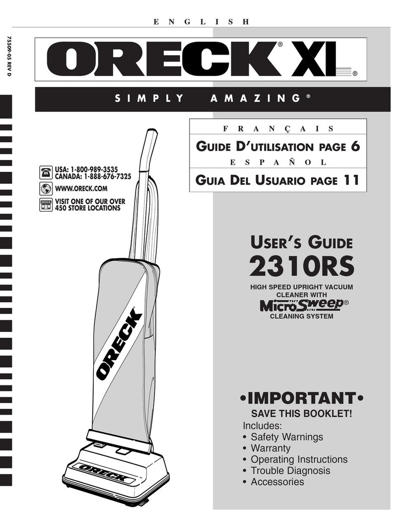 Oreck XL2310 User manual