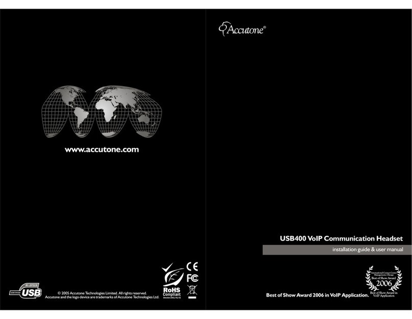 Accutone USB400 VoIP COMMUNICATION HEADSET Install guide & user manual