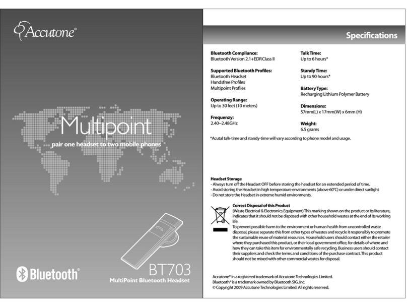 Accutone MultiPoint BT703 User manual