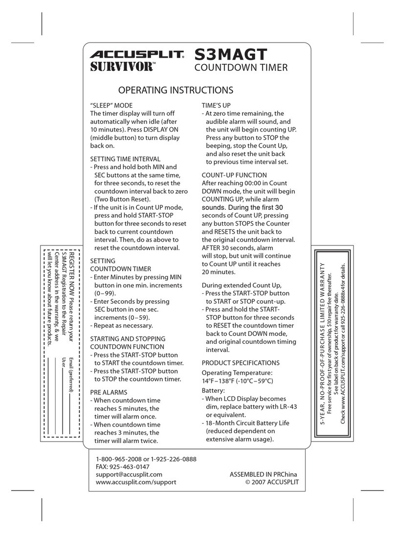 Accusplit Survivor S3MAGT User manual