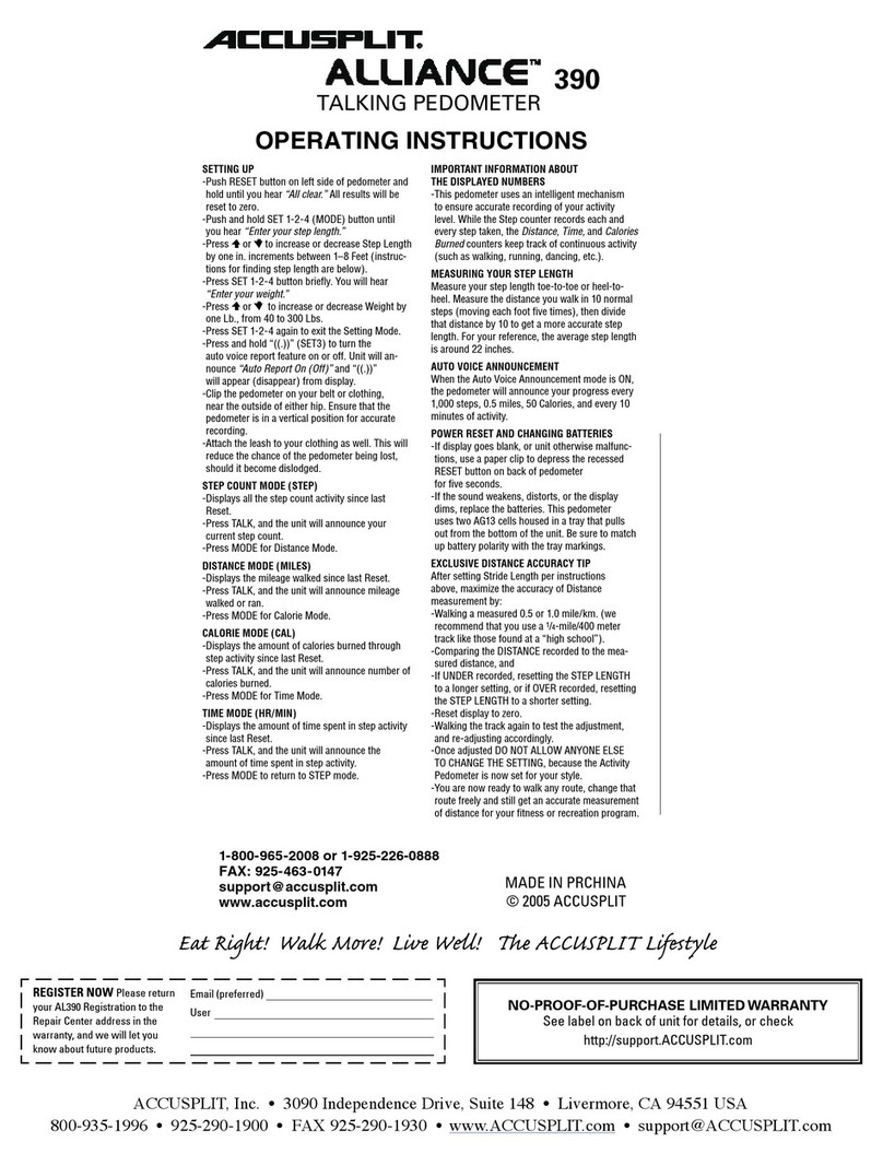 Accusplit Alliance 390 User manual
