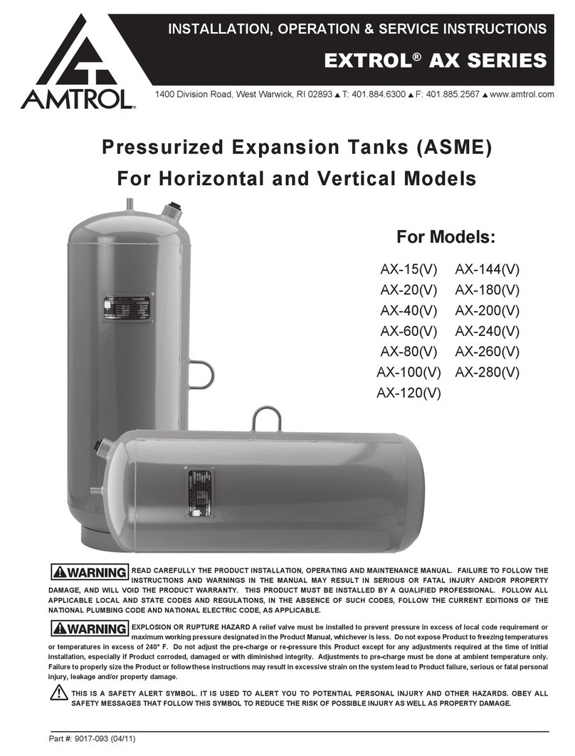 Amtrol EXTROL AX-100(V Installation, operation & service instructions