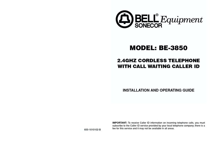 Bell Sonecor BE-3850 Installation and operating guide