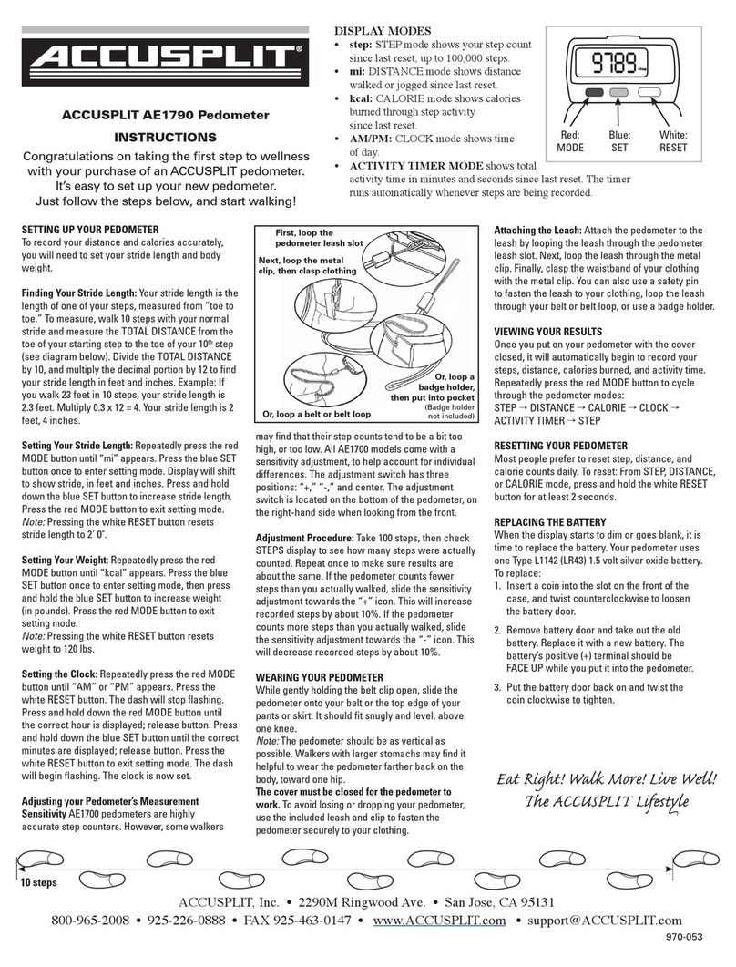 Accusplit AE1790 User manual