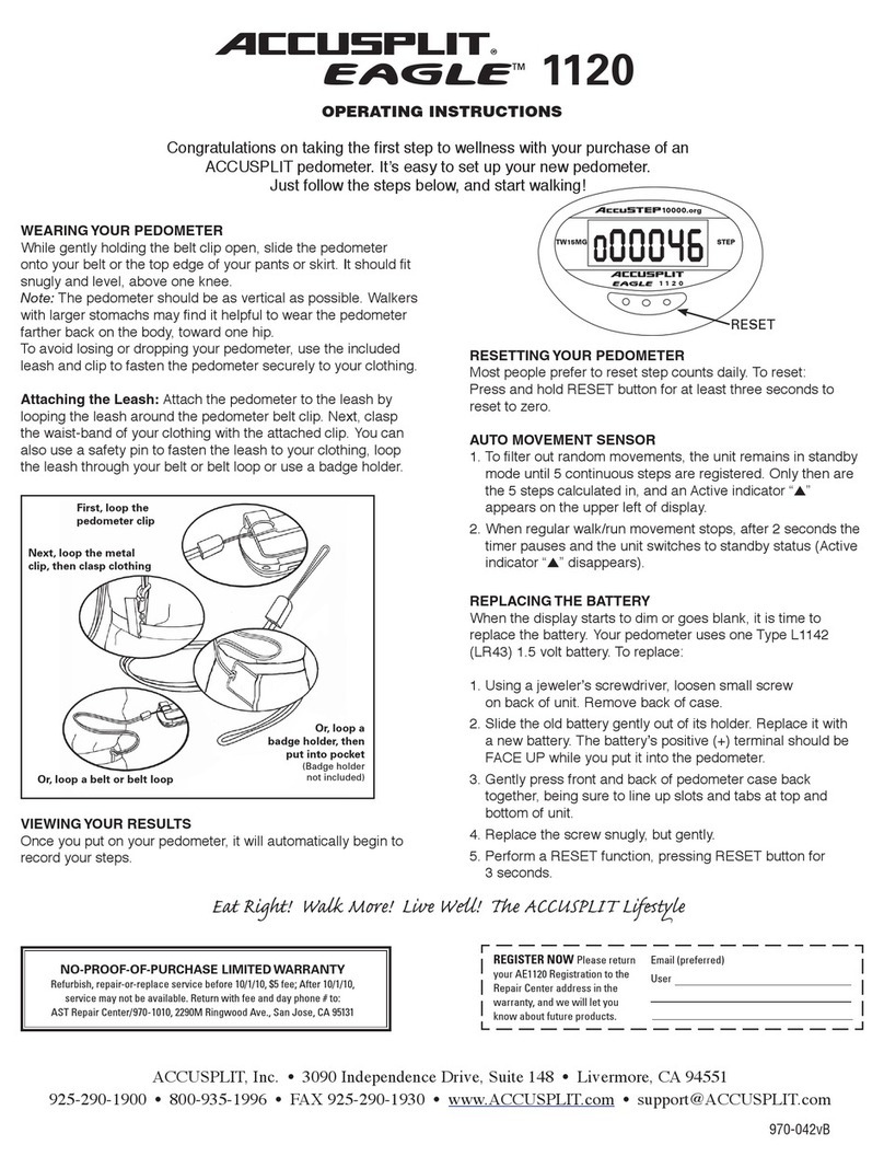 Accusplit EAGLE™ 1120 operating instructions