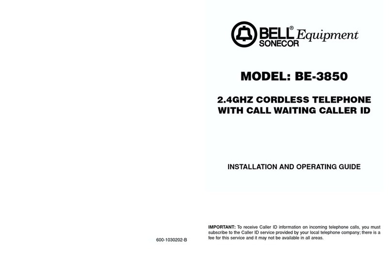 Bell Sonecor BE-3850 Installation and operating guide