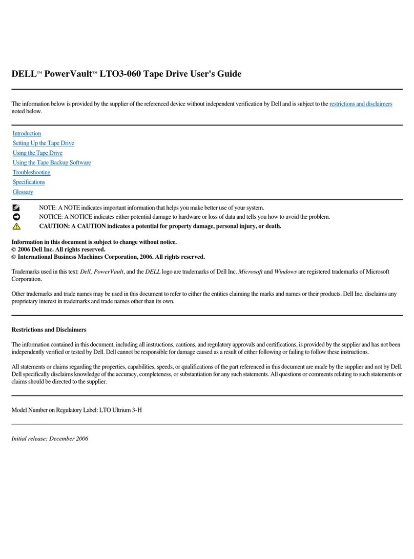Dell PowerVault LTO-3-060 User manual Dell PowerVault LTO-3-060 User manual