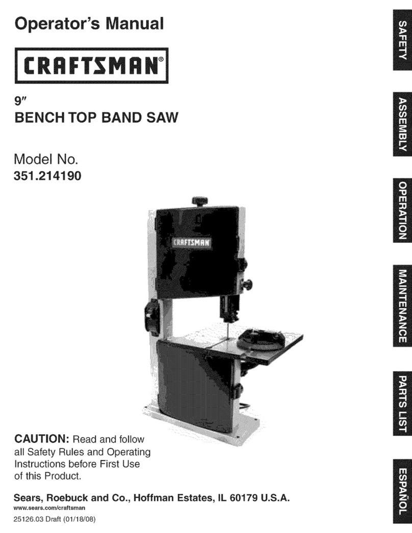 Craftsman 21419 - 9 in. Band Saw User manual