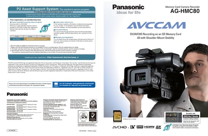 Panasonic AVCCAM AG-HMC80 Series User manual