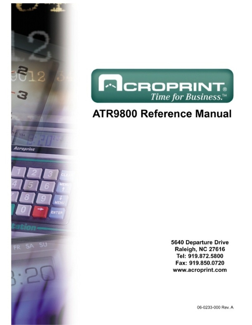 Acroprint ATR9800 User manual