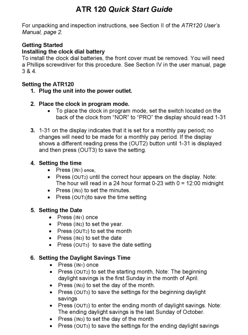 Acroprint ATR120 User manual