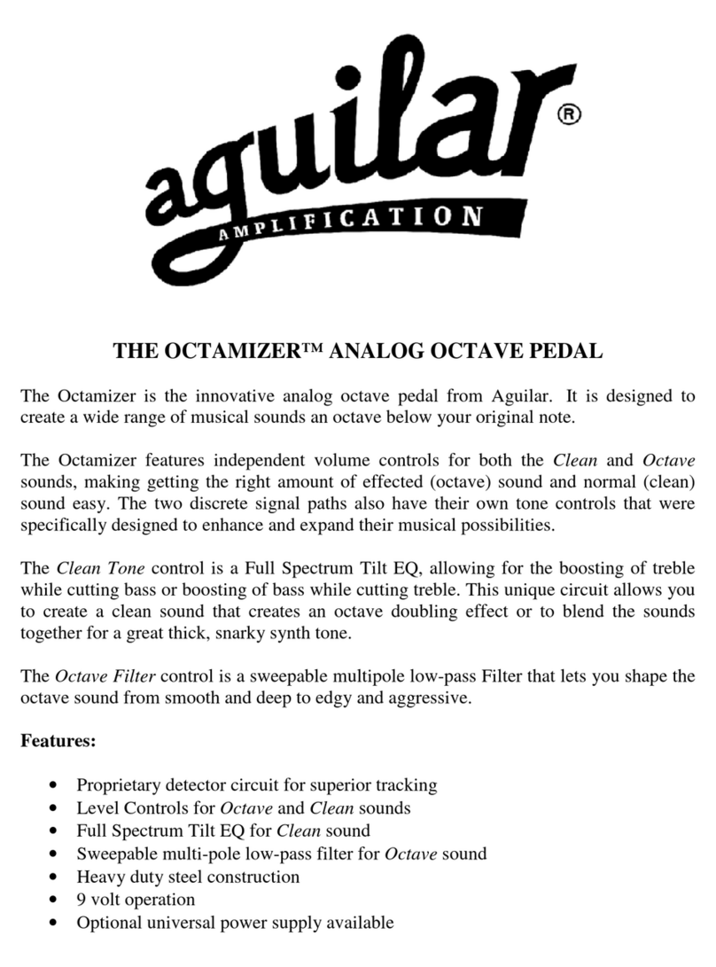 Aguilar OCTAMIZER ANALOG OCTAVE PEDAL owner's manual