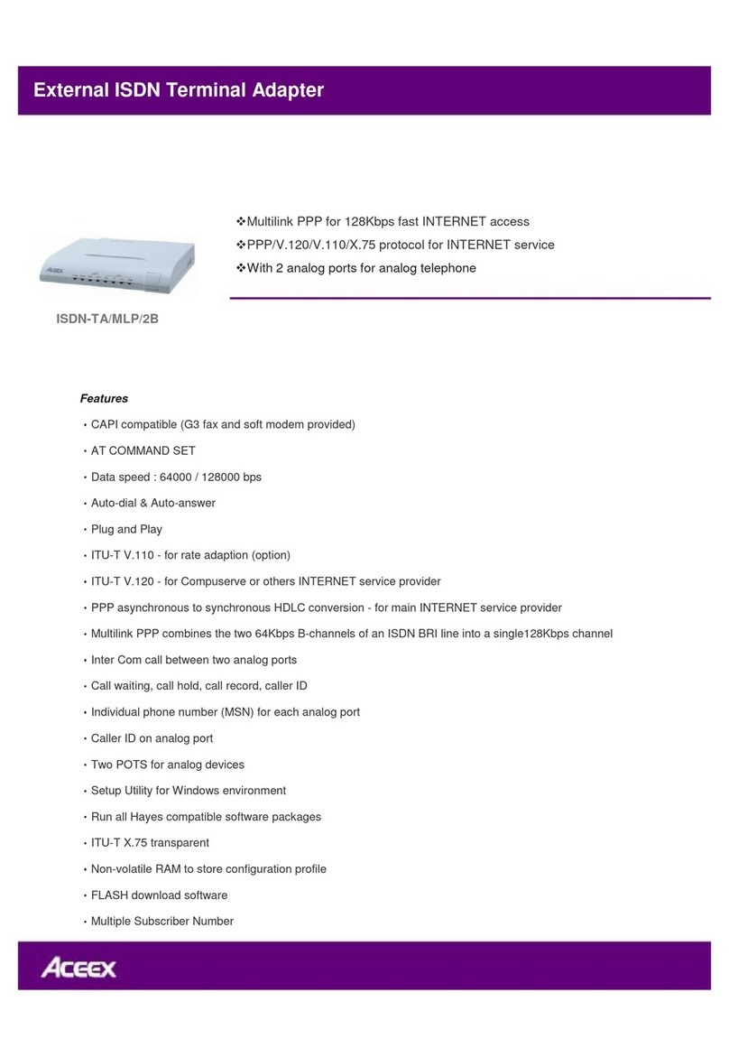 Aceex ISDN-TA/MLP/2B specification