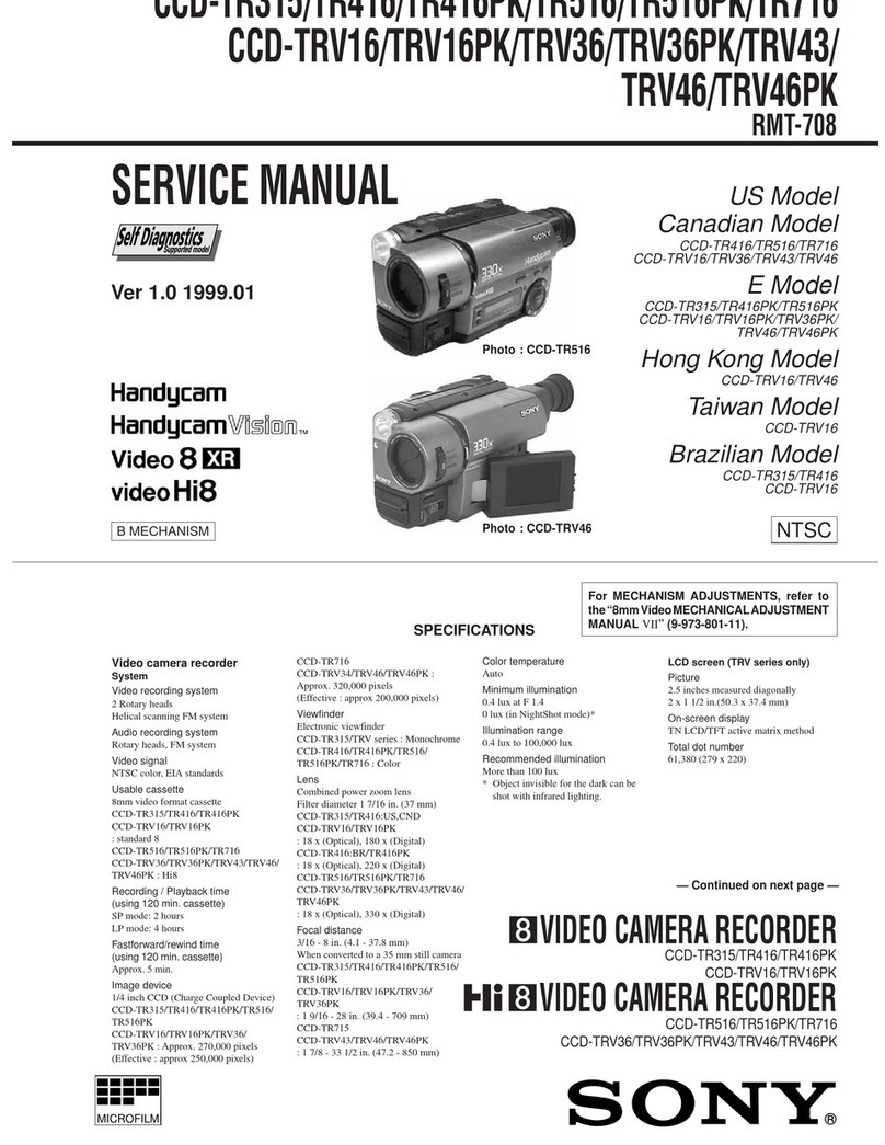 Sony CCD TRV16 - Hi8 Handycam Camcorder User manual