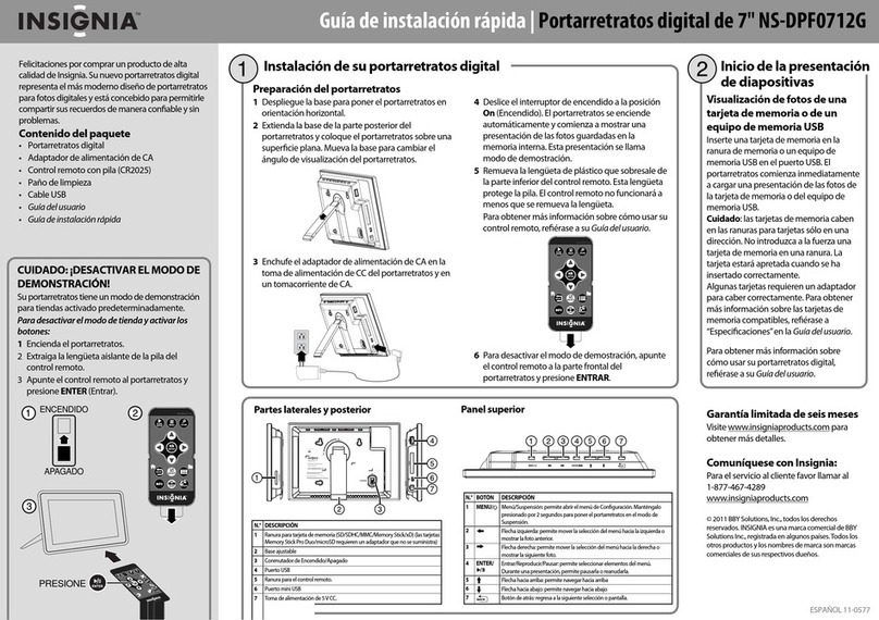 Insignia NS-DPF0712G Guia de iniciação rápida
