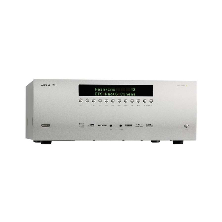 Arcam AVR400 User manual Arcam AVR400 User manual