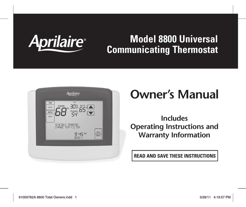 Aprilaire 8800 owner's manual