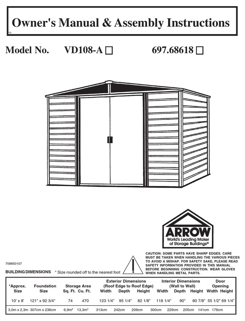 Arrow Group Industries VD108-A    instruc Owner's manual & assembly instrucowner's manual & assembly instructions