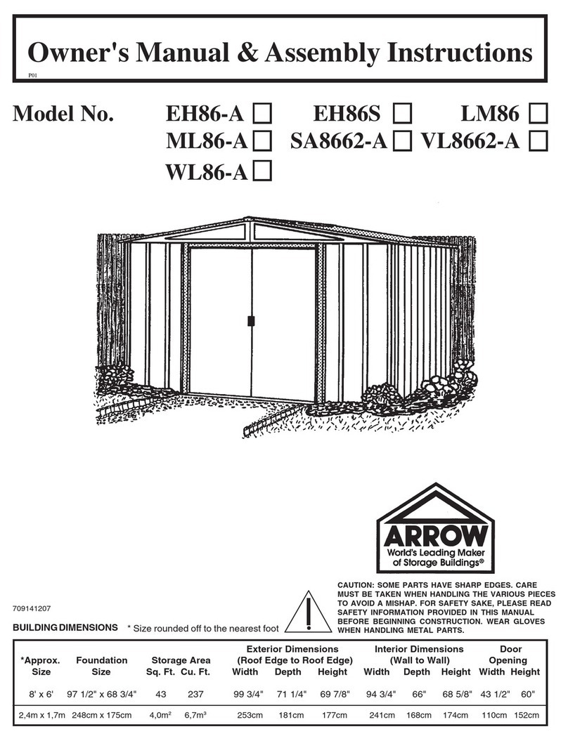 Arrow Group Industries EH86-A Owner's manual & assembly instructions