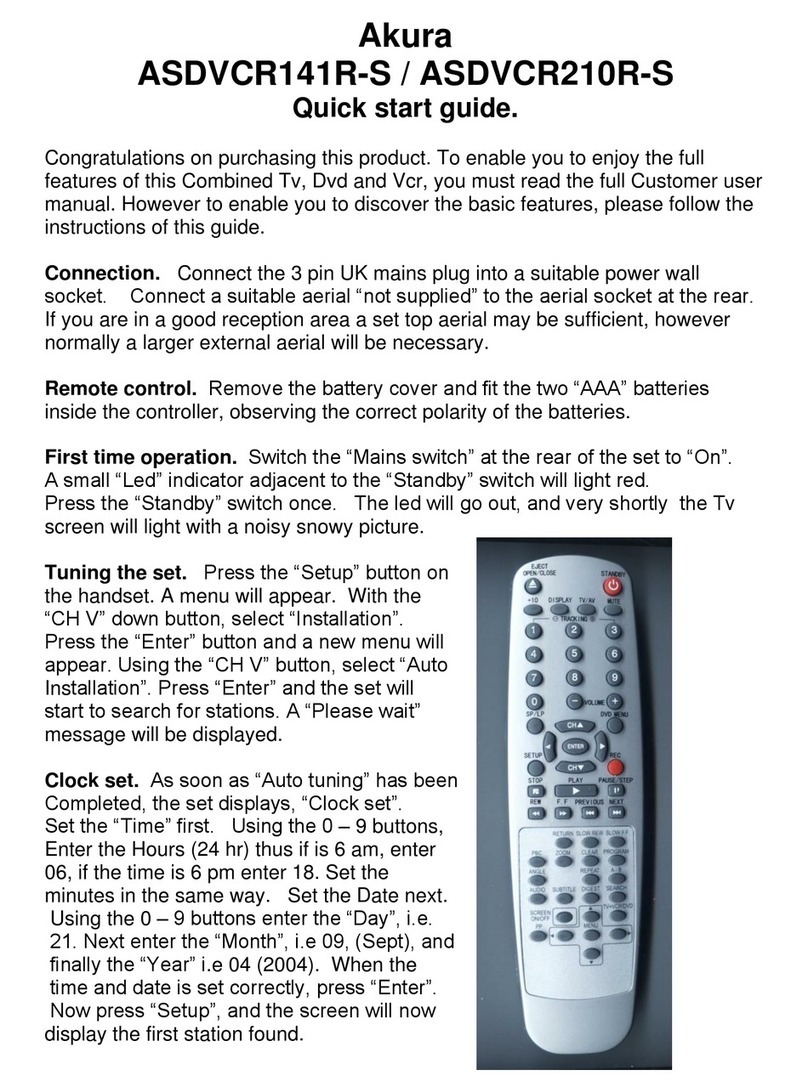Akura ASDVCR141R-S quick start guide