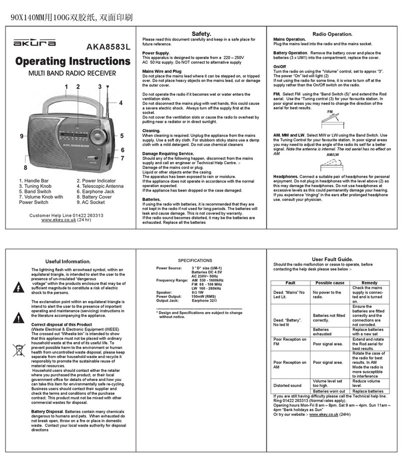 Akura AKA8583L operating instructions