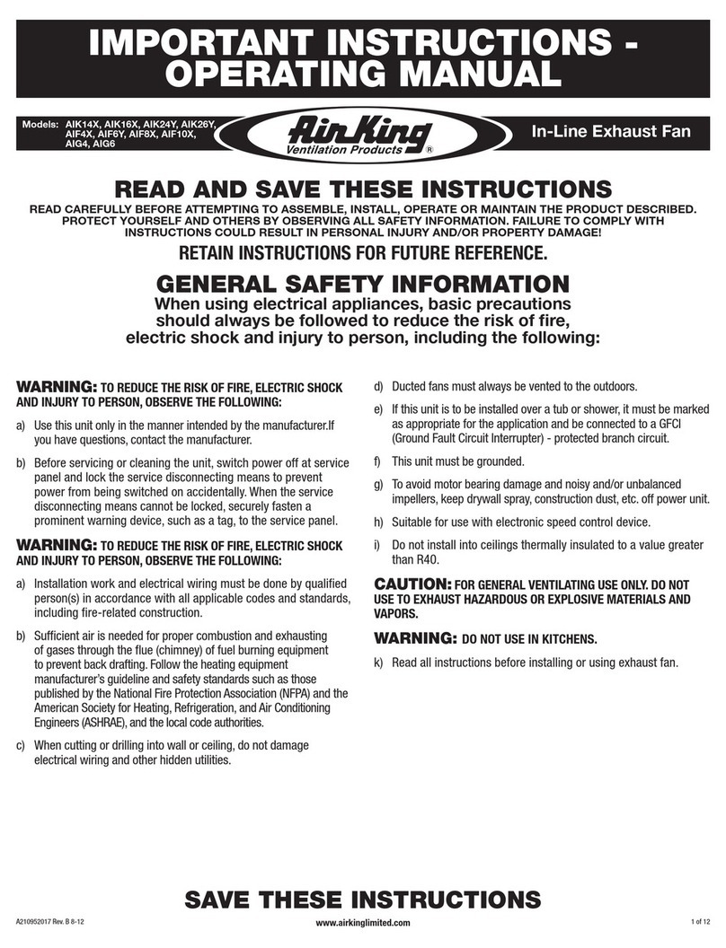 Air King AIK14X operating manual