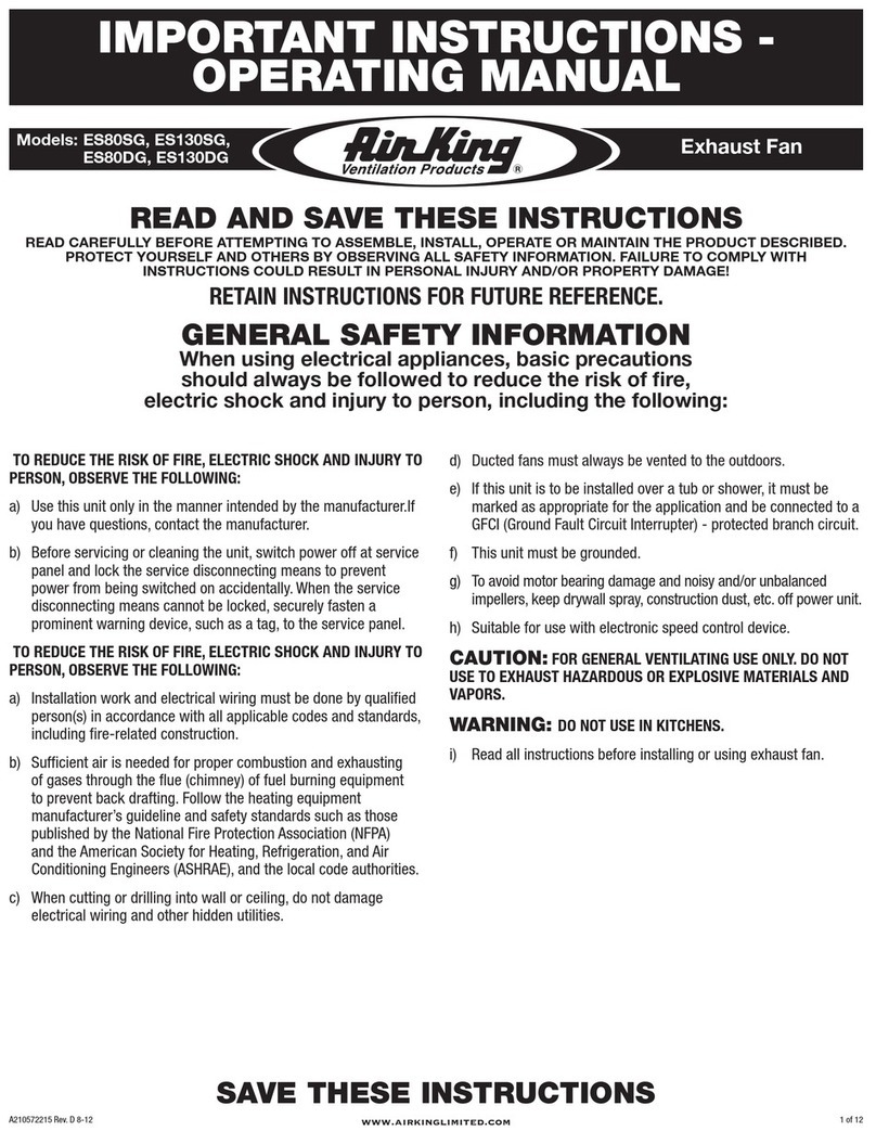 Air King ES130DG User manual