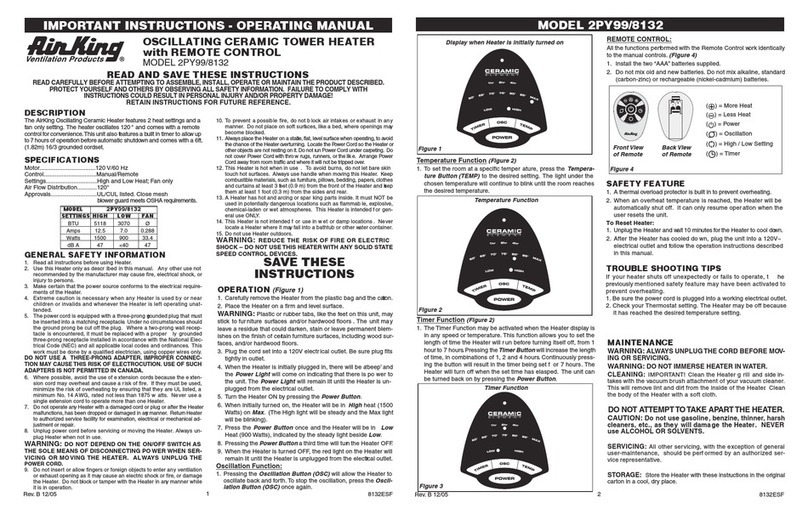 Air King 2PY99/8132 operating manual Air King 2PY99/8132 operating manual