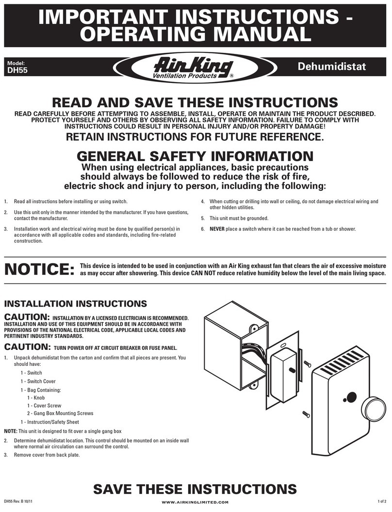 Air King DH55 operating manual