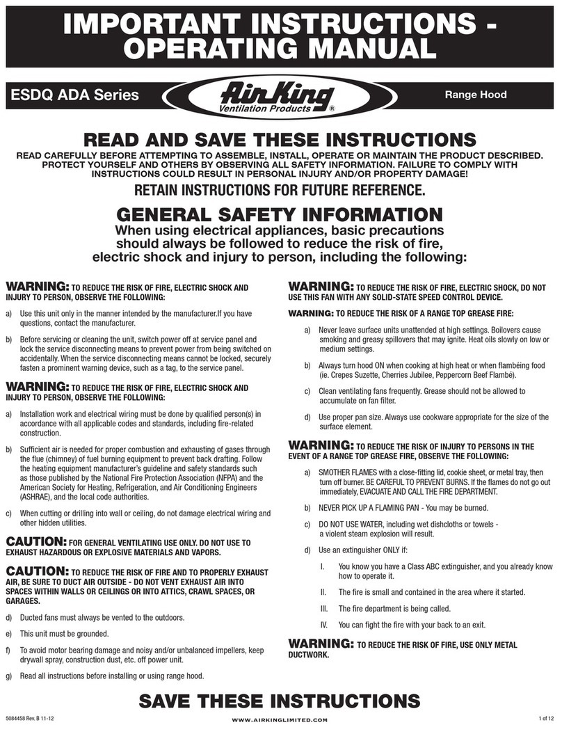 Air King ESDQ ADA Series operating manual