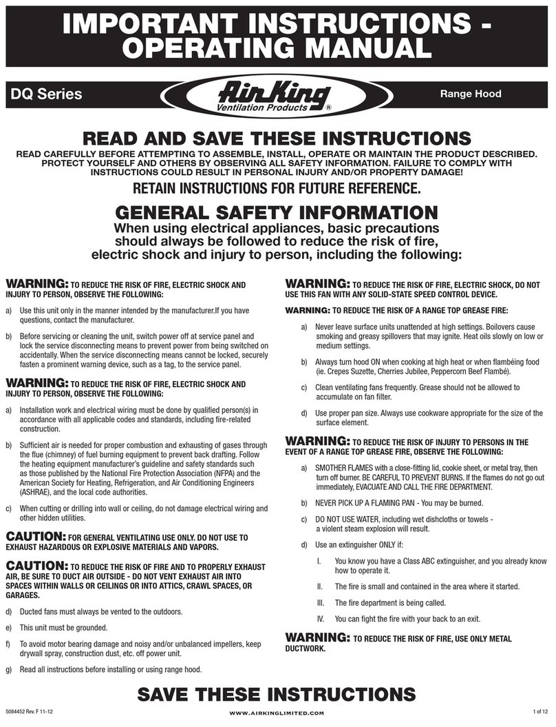 Air King DQ Series operating manual