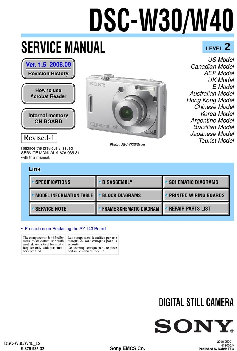 Sony DSC W30 - Cybershot 6MP Digital Camera User manual