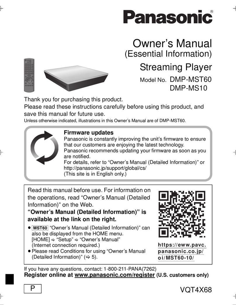 Panasonic DMP-MST60 User manual