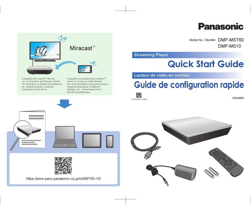 Panasonic DMP-MST60 quick start guide