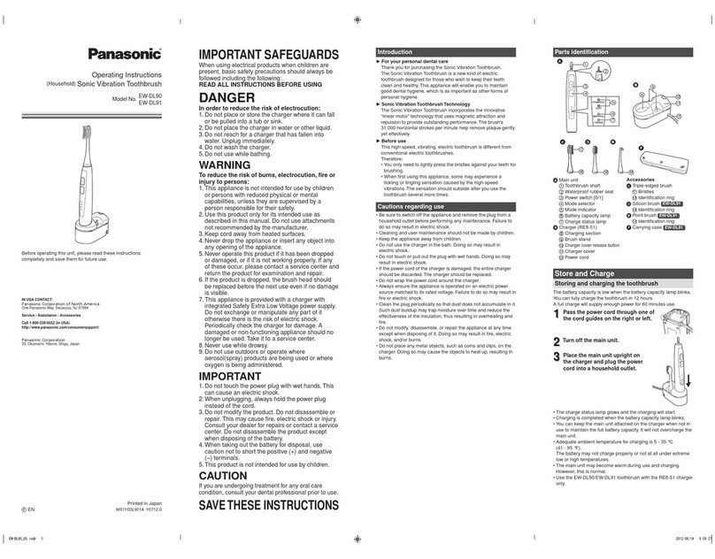 Panasonic EW-DL91-W operating instructions