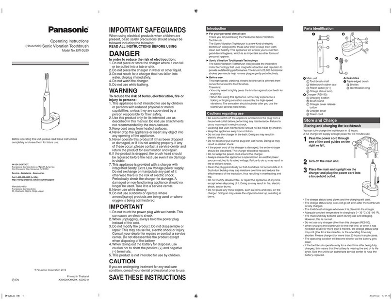 Panasonic EW-DL80-S User manual Panasonic EW-DL80-S User manual