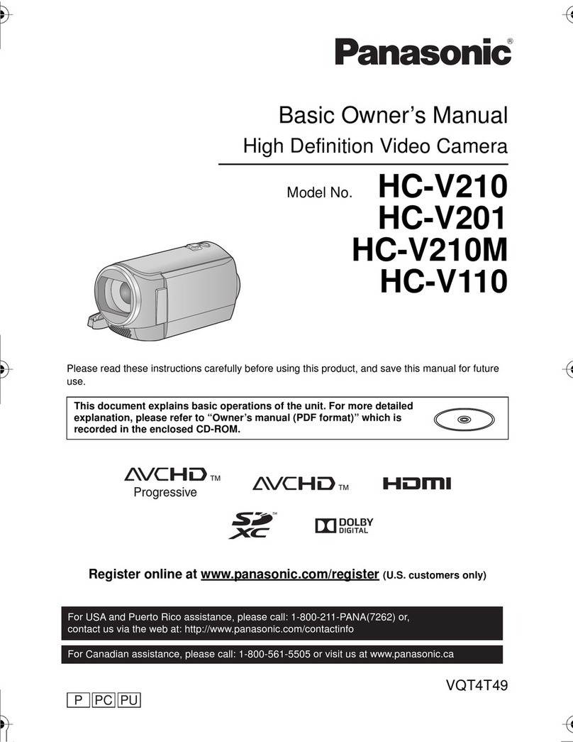 Panasonic HC-V210K Installation and service instructions Panasonic HC-V210K Installation and service instructions