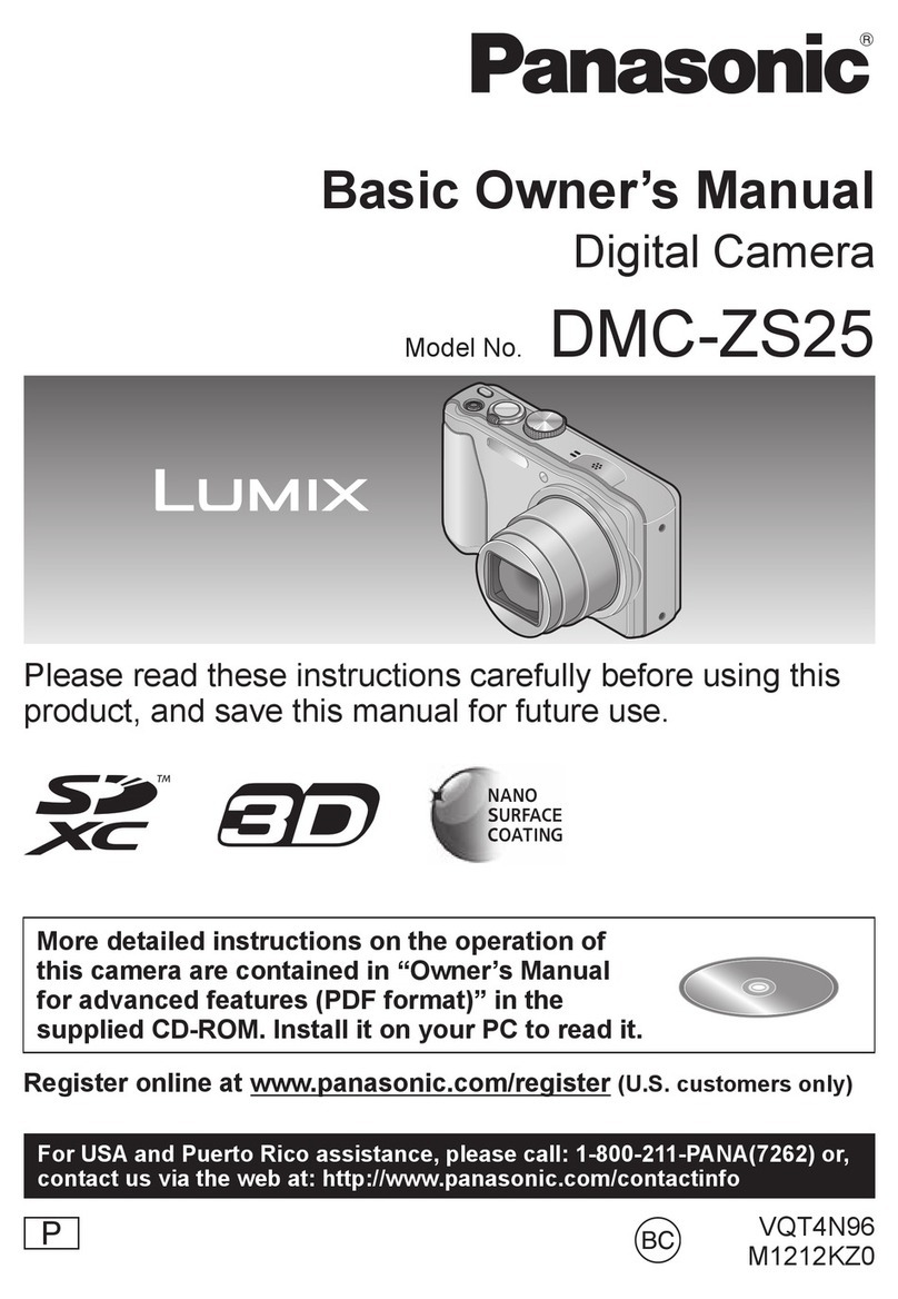 Panasonic DMC-ZS25K Installation and service instructions