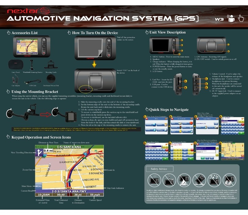 Nextar W3 - 3.5 Inch Color Touch Navigation System User manual