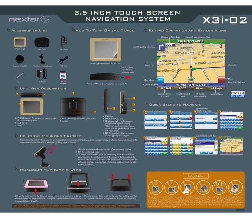 Nextar X3I-02 - Automotive GPS Receiver User manual