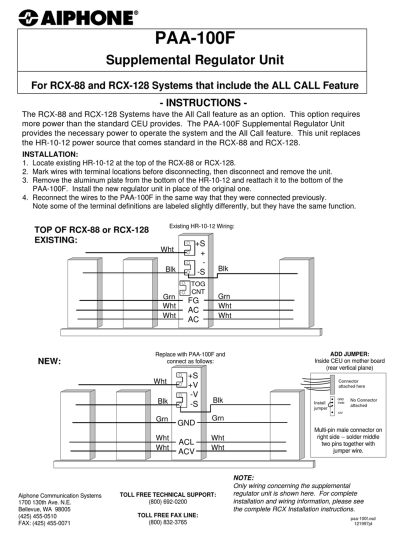 Aiphone PAA-100F User manual