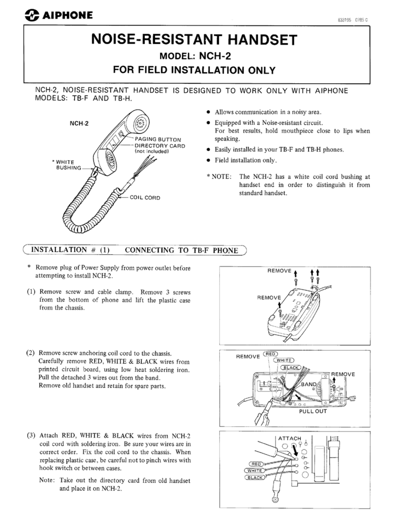 Aiphone NCH-2 User manual Aiphone NCH-2 User manual