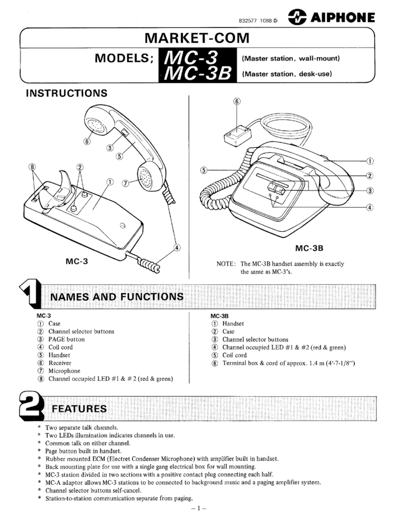 Aiphone MC-3B instructions