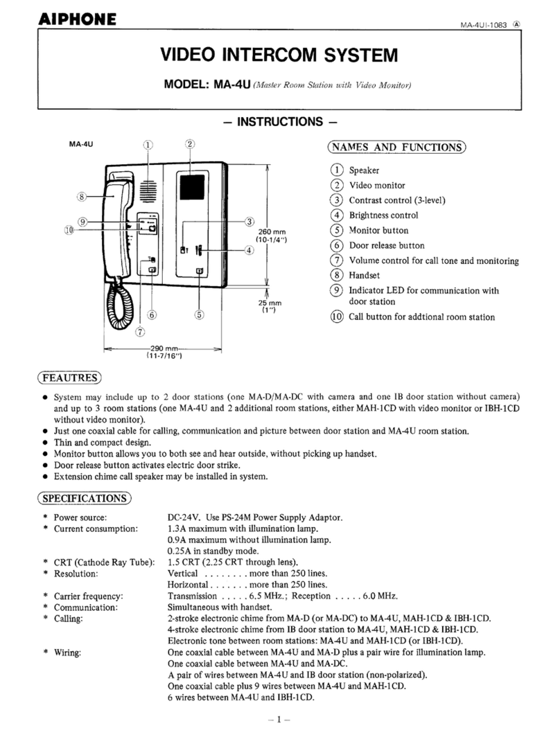 Aiphone MA-4U instructions