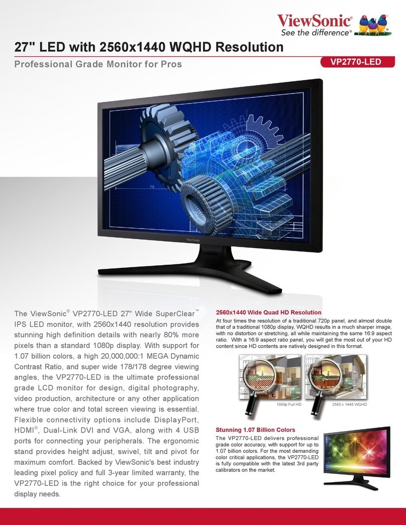 ViewSonic VP2770-LED User manual