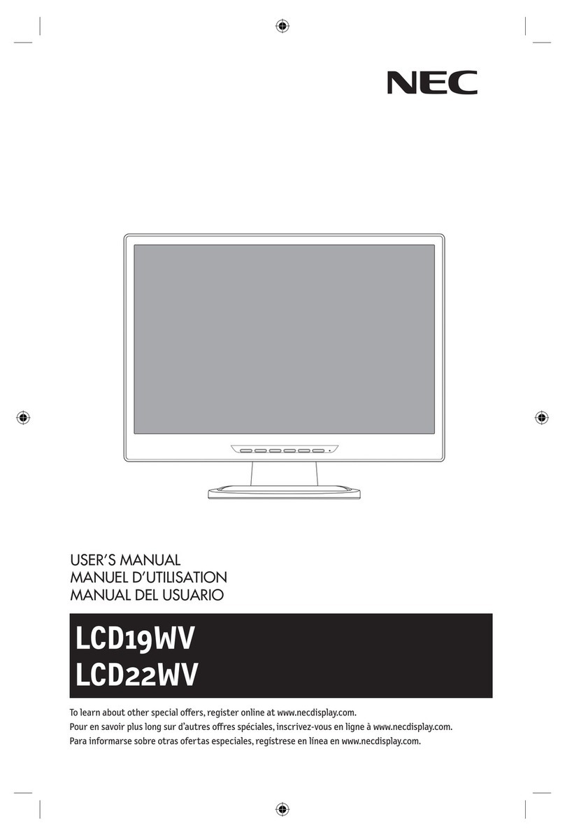 NEC LCD22WV-BK - AccuSync - 22" LCD Monitor User manual NEC LCD22WV-BK - AccuSync - 22" LCD Monitor User manual