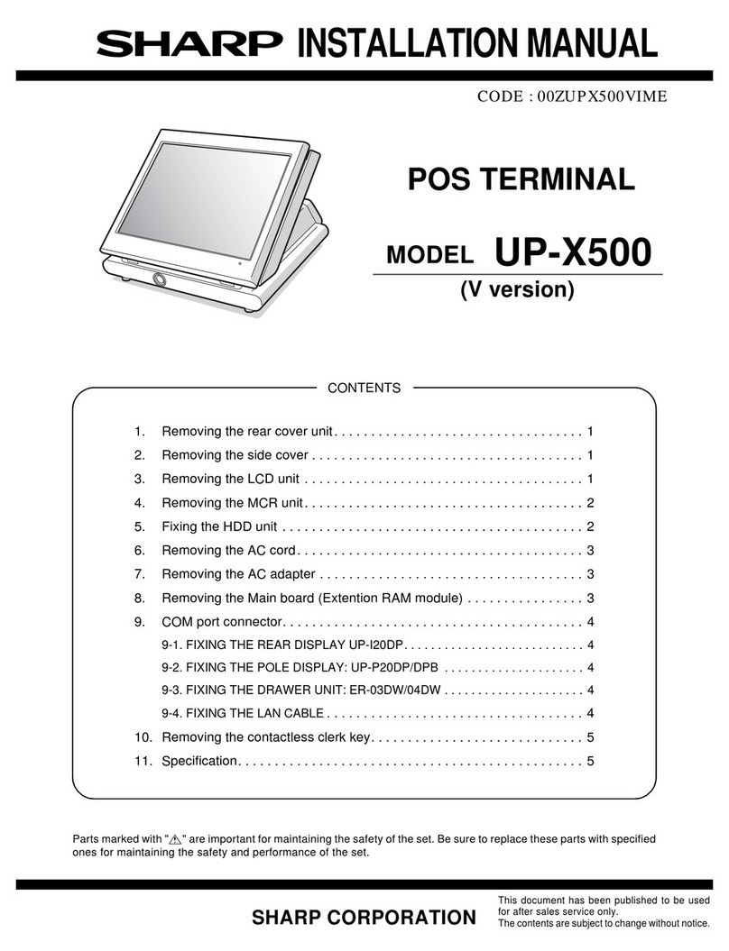 Sharp UP-X500XP installation manual