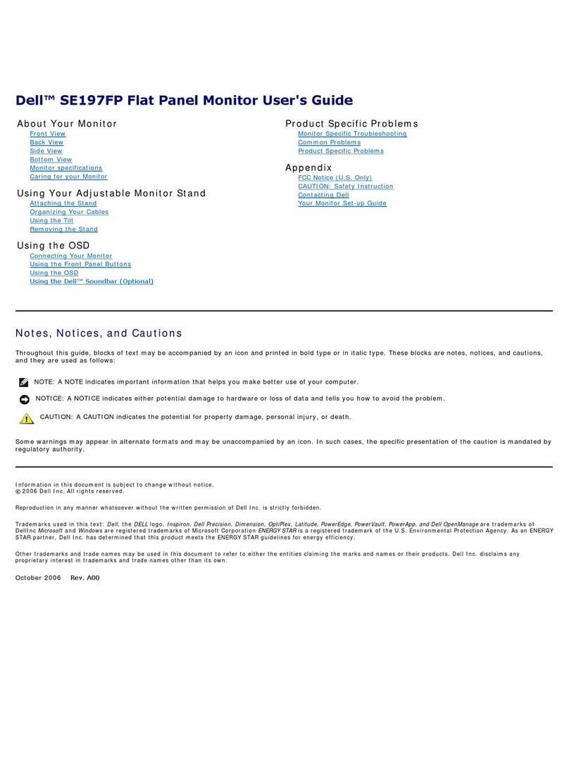 Dell SE197FP - 19" LCD Monitor User manual Dell SE197FP - 19" LCD Monitor User manual